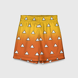 Детские шорты Оранжевое кимоно с треугольниками - Зеницу клинок