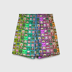 Детские шорты Minecraft characters neon