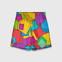 Шорты детские Фон из разноцветных кубиков, цвет: 3D-принт