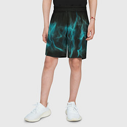 Шорты детские Абстрактный голубой дым, цвет: 3D-принт — фото 2