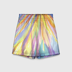 Шорты детские Лучистая абстракция акварель, цвет: 3D-принт