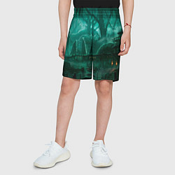 Шорты детские Причал у болота, цвет: 3D-принт — фото 2