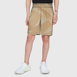 Шорты детские Золотистые абстрактные геометрические фигуры, цвет: 3D-принт — фото 2