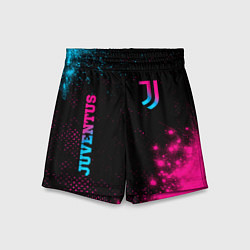 Детские шорты Juventus - neon gradient: надпись, символ