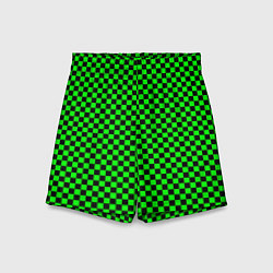 Детские шорты Зелёная шахматка - паттерн