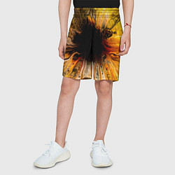 Шорты детские Жёлтые текущие краски, цвет: 3D-принт — фото 2