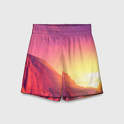 Детские шорты Firewatch - Солнечный закат посреди гор