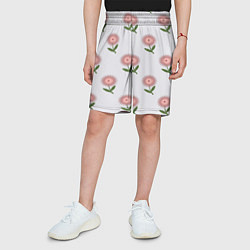 Шорты детские Астра игольчатый цветок, цвет: 3D-принт — фото 2