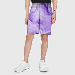 Шорты детские Абстрактный фиолетовый облачный дым, цвет: 3D-принт — фото 2