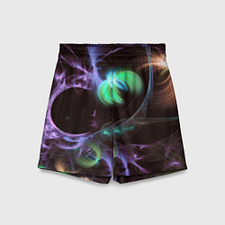 Детские шорты Магические фиолетовые волны и цветные космические