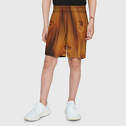 Шорты детские Абстрактная огненно-деревянная броня, цвет: 3D-принт — фото 2