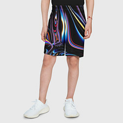 Шорты детские Черный глянец, цвет: 3D-принт — фото 2