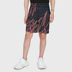 Шорты детские Бордовое граффити, цвет: 3D-принт — фото 2