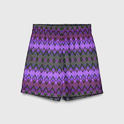 Детские шорты Серо-фиолетовый этнический геометрический узор
