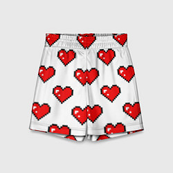 Детские шорты Сердца в стиле пиксель-арт
