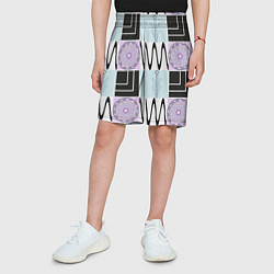 Шорты детские Геометрический, круглый орнамент, цвет: 3D-принт — фото 2