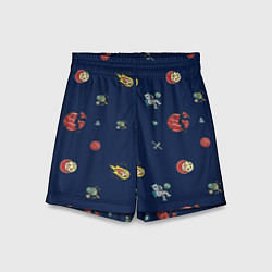 Шорты детские Паттерн - космос, цвет: 3D-принт
