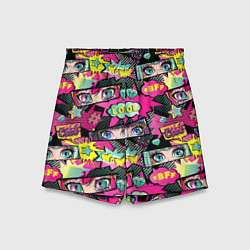 Детские шорты Глаза аниме-девушки: cool pattern