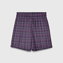Детские шорты Джентльмены Шотландка темно-фиолетовая