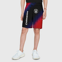 Шорты детские Changan красный карбон, цвет: 3D-принт — фото 2