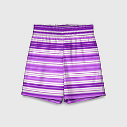 Шорты детские Фиолетовые полосы, цвет: 3D-принт