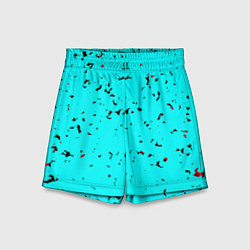 Шорты детские Текстура ярко-голубой, цвет: 3D-принт