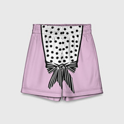 Детские шорты Костюм Барби: черный горох с полосатым бантом