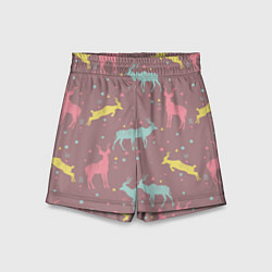 Шорты детские Газели, цвет: 3D-принт
