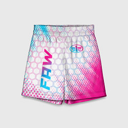 Детские шорты FAW neon gradient style: надпись, символ