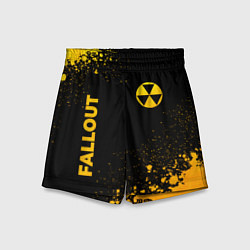 Детские шорты Fallout - gold gradient: надпись, символ