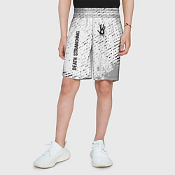 Шорты детские Death Stranding glitch на светлом фоне: надпись, с, цвет: 3D-принт — фото 2