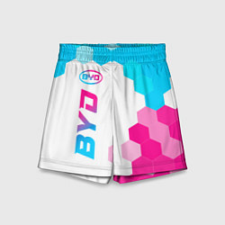 Шорты детские BYD neon gradient style: по-вертикали, цвет: 3D-принт
