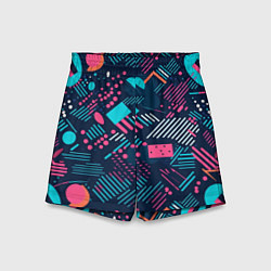 Шорты детские Абстракция синяя паттерн, цвет: 3D-принт