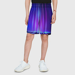 Шорты детские Neon glow - vaporwave - strips, цвет: 3D-принт — фото 2