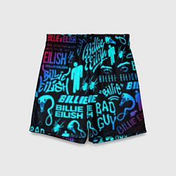 Детские шорты Billie Eilish neon pattern