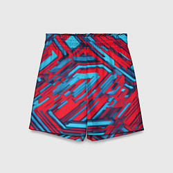 Шорты детские Киберпанк полосы красные и синие, цвет: 3D-принт
