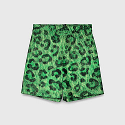 Детские шорты Зелёный леопард паттерн