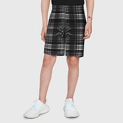 Шорты детские Черно-белая шотландская клетка, цвет: 3D-принт — фото 2