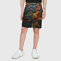 Шорты детские Абстракция в этническом стиле, цвет: 3D-принт — фото 2