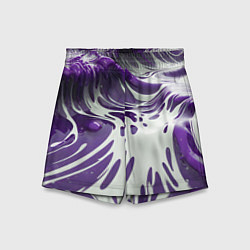 Шорты детские Бело-фиолетовая краска, цвет: 3D-принт