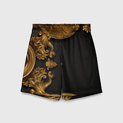 Шорты детские Золотые объемные узоры, цвет: 3D-принт