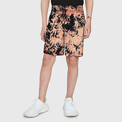 Шорты детские Абстракция чёрный и бледно-оранжевый, цвет: 3D-принт — фото 2