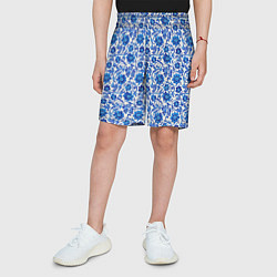 Шорты детские Гжель классика, цвет: 3D-принт — фото 2