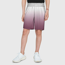 Шорты детские Туманный градиент бело-бордовый, цвет: 3D-принт — фото 2