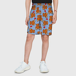 Шорты детские Игрушки мишки и сердца, цвет: 3D-принт — фото 2