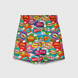 Детские шорты Bang Boom Ouch pop art pattern