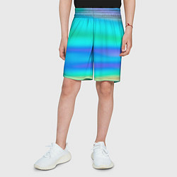 Шорты детские Неоновые мягкие полосы через матовое стекло, цвет: 3D-принт — фото 2