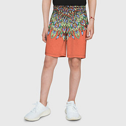 Шорты детские Мандала коралловый, цвет: 3D-принт — фото 2