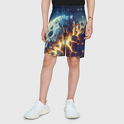Шорты детские Взрыв планеты - космос от нейросети, цвет: 3D-принт — фото 2
