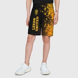 Шорты детские Leeds United - gold gradient по-вертикали, цвет: 3D-принт — фото 2